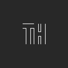 Letters TH logo linear capital HT symbol template. Maze shape T H monogram initials black and white line hipster emblem. © Sergii Syzonenko