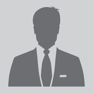 Gray businessman icon, men's silhouette avatar 