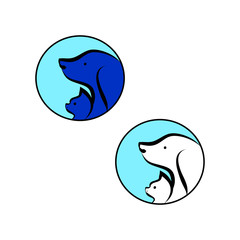 Cat and dog in a blue icon