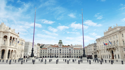 Piazza Unitá d'Italia, Trieste - obrazy, fototapety, plakaty