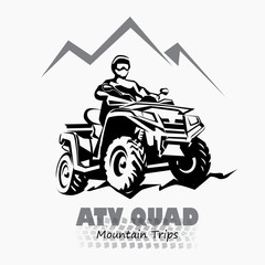 atv, quad bike stylized silhouette vector symbol, design element - 124634829