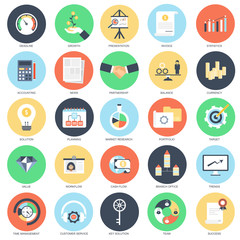 Flat conceptual icons business and finance