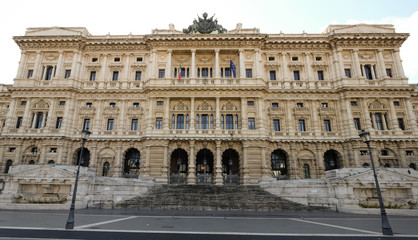 Obraz premium Palace of Justice in Rome, Italy. The huge building is popularly called in Italian the Palazzaccio (the bad Palace).