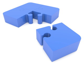 Puzzle randomly in blue color