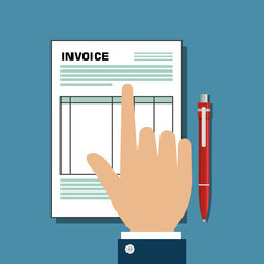 invoice document flat isolated icon vector illustration design