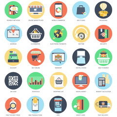 Flat conceptual icons e-commerce