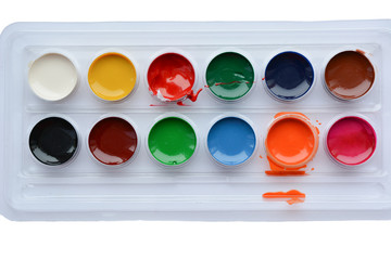 kids paint package on white background