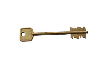 big old key on a white background