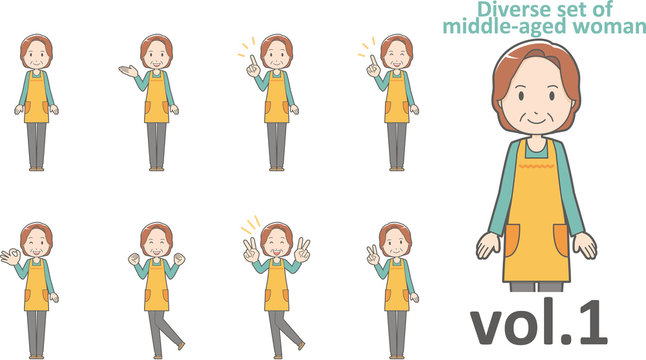 Diverse set of middle-aged woman , EPS10 vector format vol.1