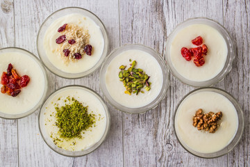 Turkish Dessert Muhallebi / Homemade Pudding.