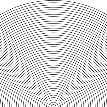 Set Arc - Sonar, Sector Of Circle,Circle Pattern With Dynamic, Irregular Lines. Geometric Circular Pattern With Radiating, Converging Circles  Vector