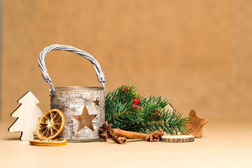 Weihnachtsdekoration mit Sternen Kerzenhalter