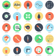 Flat conceptual icons design tools