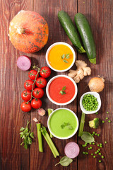 Obraz na płótnie Canvas assortment of vegetable soup