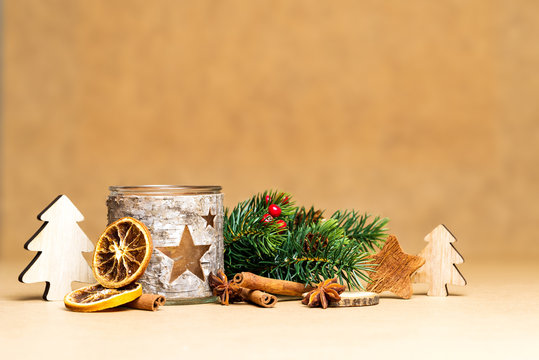 Weihnachtsdekoration mit Sternen Kerzenhalter