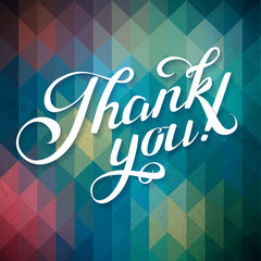 THANK YOU hand lettering -- custom handmade calligraphy, vector 