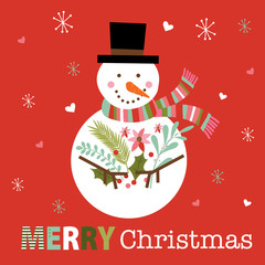 Christmas card with snowman design