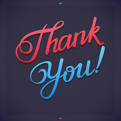 THANK YOU hand lettering -- custom handmade calligraphy, vector 