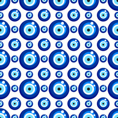 Fototapety  Złe oko wzór. Tureckie tło koralików do oczu
