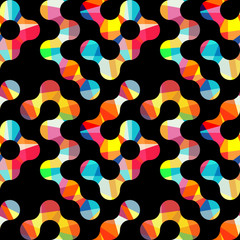 Vector geometric pattern of circles. Colored seamless backdrop