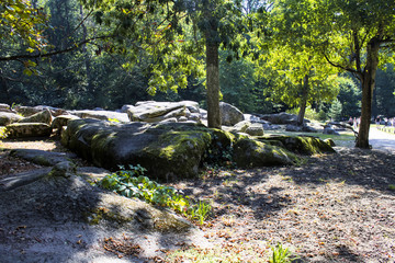 Huge stones in the park the sofiyevsky park.