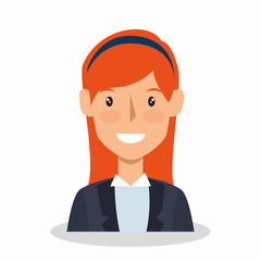 businesswoman avatar elegant icon vector illustration design