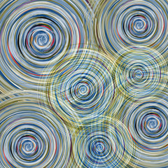 Abstract background with vortex circles of blue and green shades