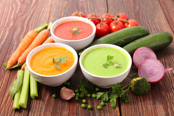 assorted of vegetable soup