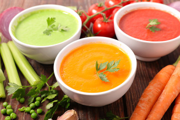 assorted of vegetable soup