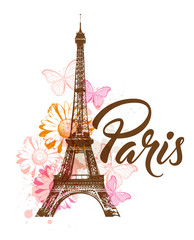 Fototapeta na wymiar Decorative background with Paris