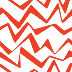 Photo sur Aluminium Montagnes Motif de lignes de triangles de pointe de vague rétro de tissu de papier répétitif sans couture
