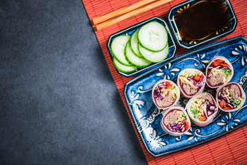 Asian and japanese traditional dish