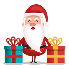 merry christmas santa claus character vector illustration design