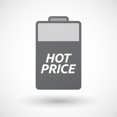 Isolated  battery icon with    the text HOT PRICE