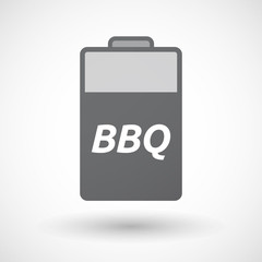 Isolated  battery icon with    the text BBQ