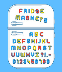 Refrigerator magnets alphabet on doors