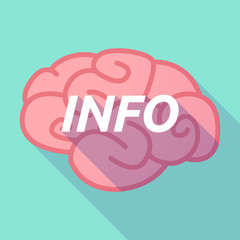 Long shadow pink brain icon with    the text INFO