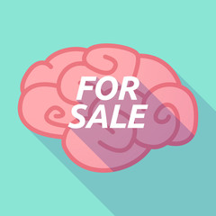 Long shadow pink brain icon with    the text FOR SALE