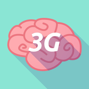 Long shadow pink brain icon with    the text 3G