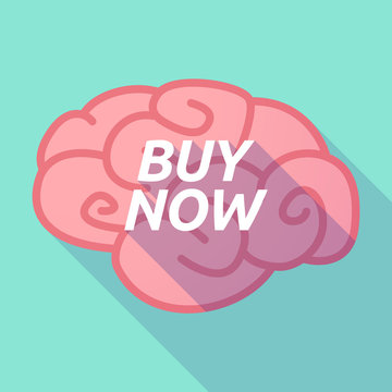 Long shadow pink brain icon with    the text BUY NOW