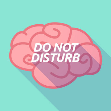 Long shadow pink brain icon with    the text DO NOT DISTURB