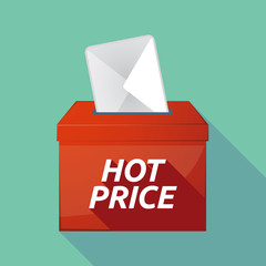 Long shadow ballot box with    the text HOT PRICE