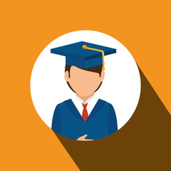 student graduated avatar isolated vector illustration design