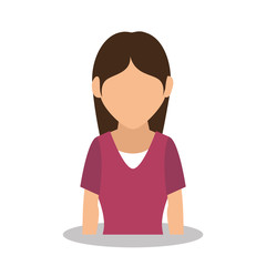 young woman avatar isolated icon vector illustration design