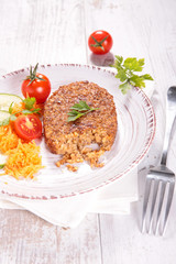 vegan steak with vegetable