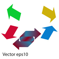 Colorful vector arrows on grey background