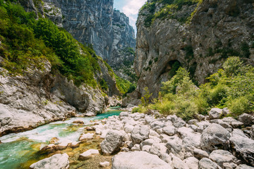 Mountain River. Scenic View Of Verdon River In France.