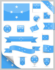 Obraz premium Micronesia Flag Set - Vector Collection