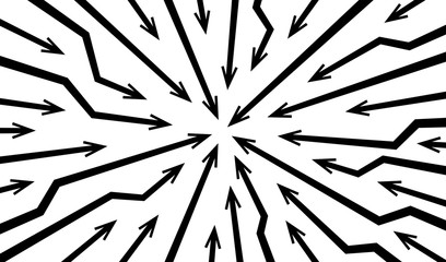 Obraz premium Black radial concentric arrows