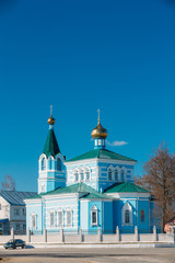 Fototapeta na wymiar St. John the Korma convent - church in Korma, Belarus. Famous Or